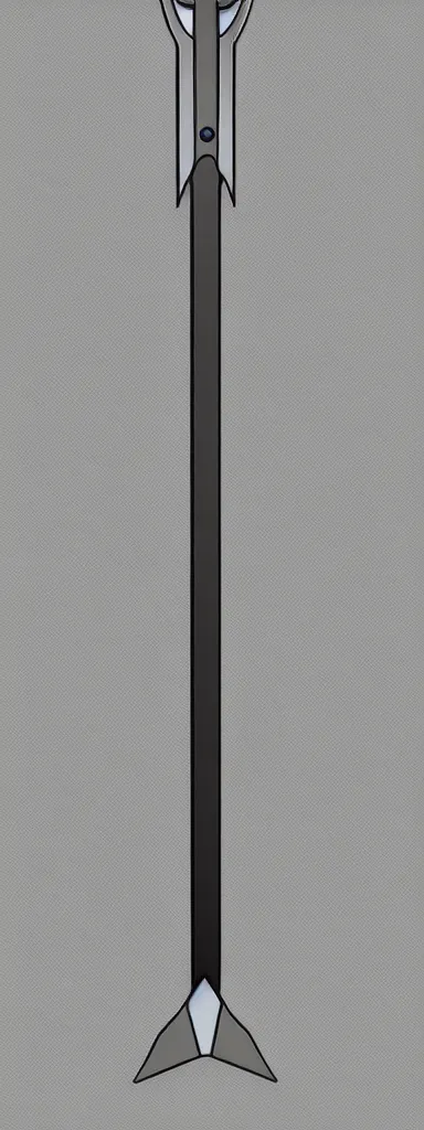 Image similar to futuristic legendary master sword designed by Dieter Rams, front view, cad photoshop concept, digital art, illustration