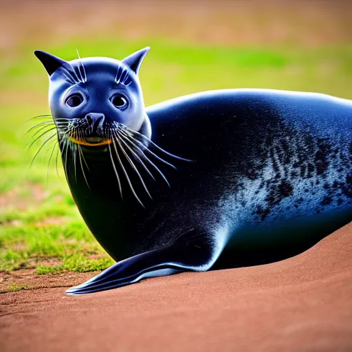 Image similar to a seal - cat - hybrid, animal photography