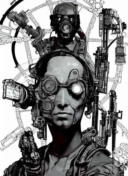 Image similar to cyberpunk hazmat bio - cleaner. portrait by ashley wood and alphonse mucha and laurie greasley and josan gonzalez and james gurney. splinter cell, apex legends, rb 6 s, hl 2, d & d, cyberpunk 2 0 7 7. realistic face. character clothing. vivid color. dystopian setting.