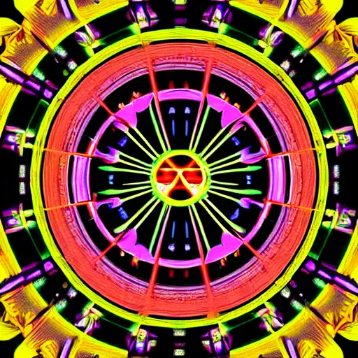 Prompt: cyberpunk neon colored blackhole mandala eye art, galaxy lineart, symetrical mandala art