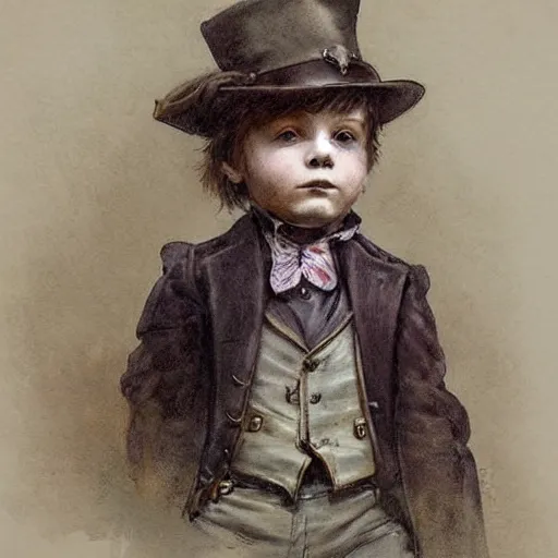 Image similar to (((((portrait of boy dressed as steampunk detective . muted colors.))))) by Jean-Baptiste Monge !!!!!!!!!!!!!!!!!!!!!!!!!!!