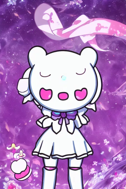 Image similar to Anime key visual of Cinnamoroll from Sanrio as a Moe Anime girl, 4K, HD, pixiv, wallpaper, official media