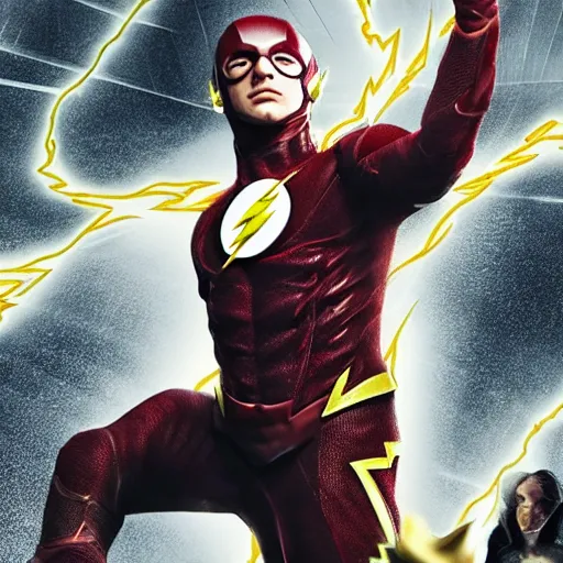 Image similar to ezra miller as flash left the cineman, trending on hollywood reporter