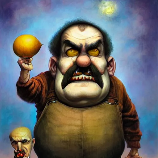 Image similar to Wario, artwork by Esao Andrews,