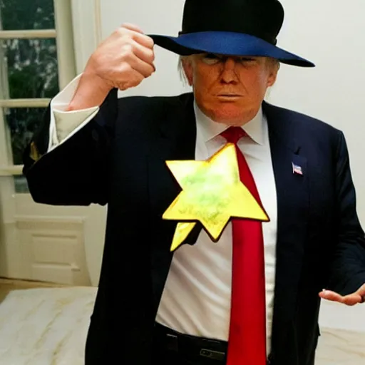 Donald trump as jotaro kujo in jojo's bizarre
