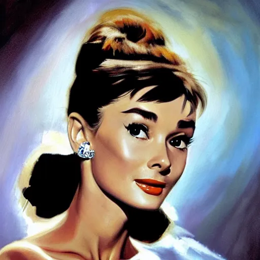 Prompt: ultra realistic portrait painting of audrey hepburn in west side story, art by frank frazetta, 4 k, ultra realistic, highly detailed, epic lighting.