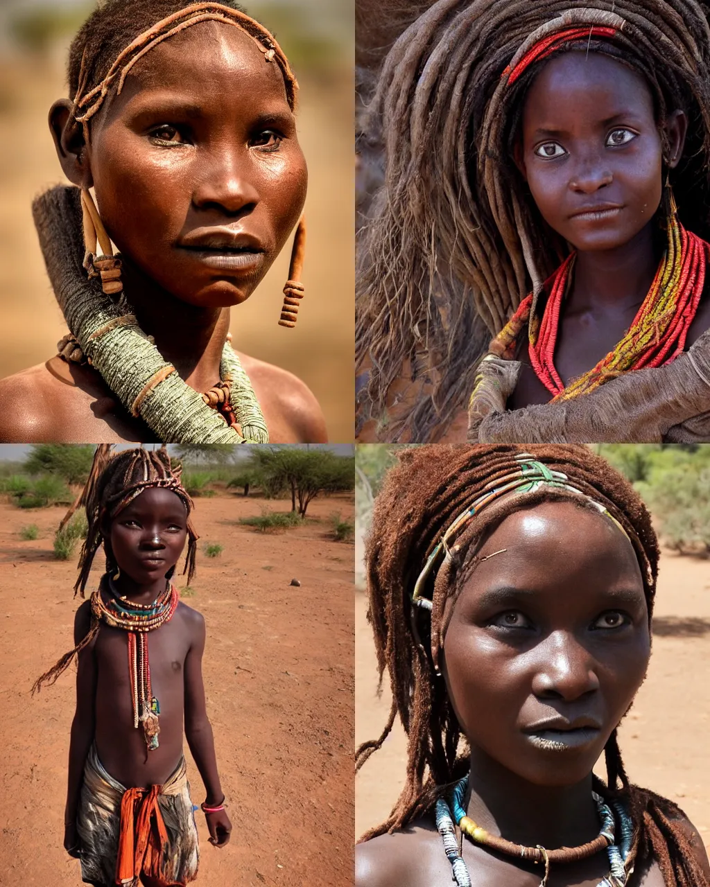 Prompt: binti, a futuristic himba girl