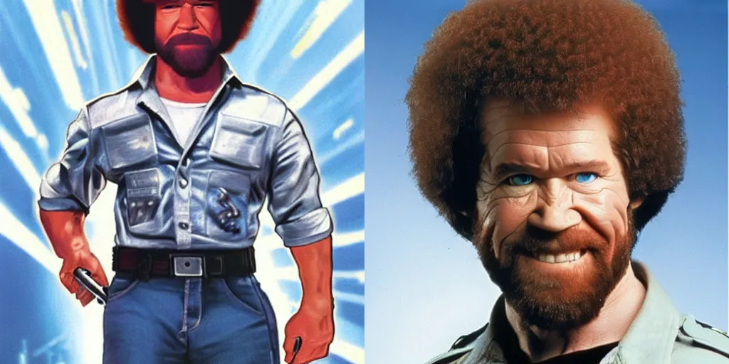 Prompt: Bob Ross as the terminator