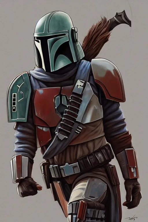 Image similar to star wars mandalorian redesign, highly detailed, digital painting, trending on artstation, concept art, illustration