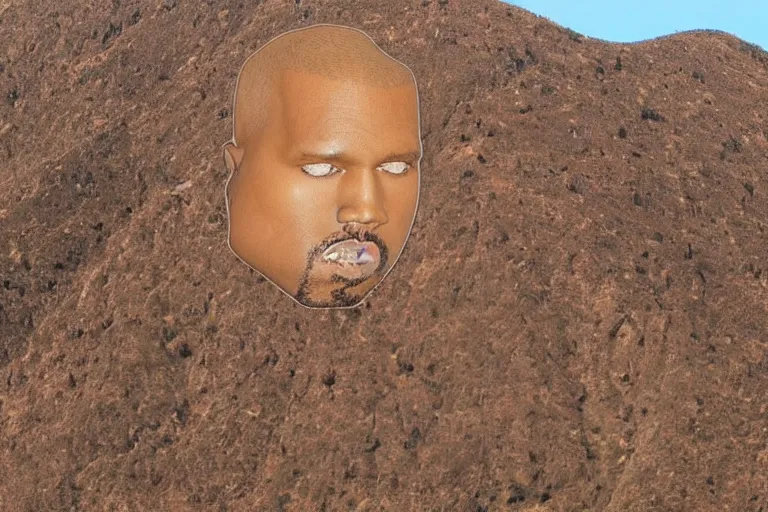 Image similar to mountain that is the shape of kanye west's head