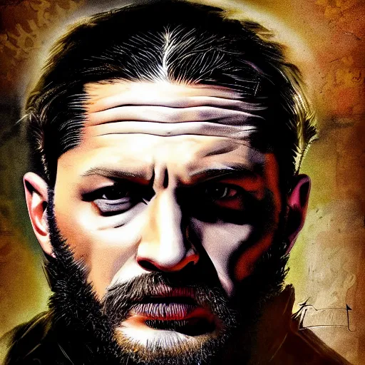 Image similar to Tom Hardy in wolverine suit Digital art 4K quality Photorealism