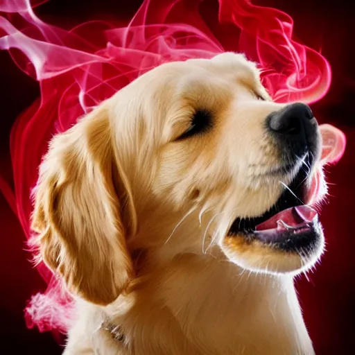 Image similar to golden retriever vaping