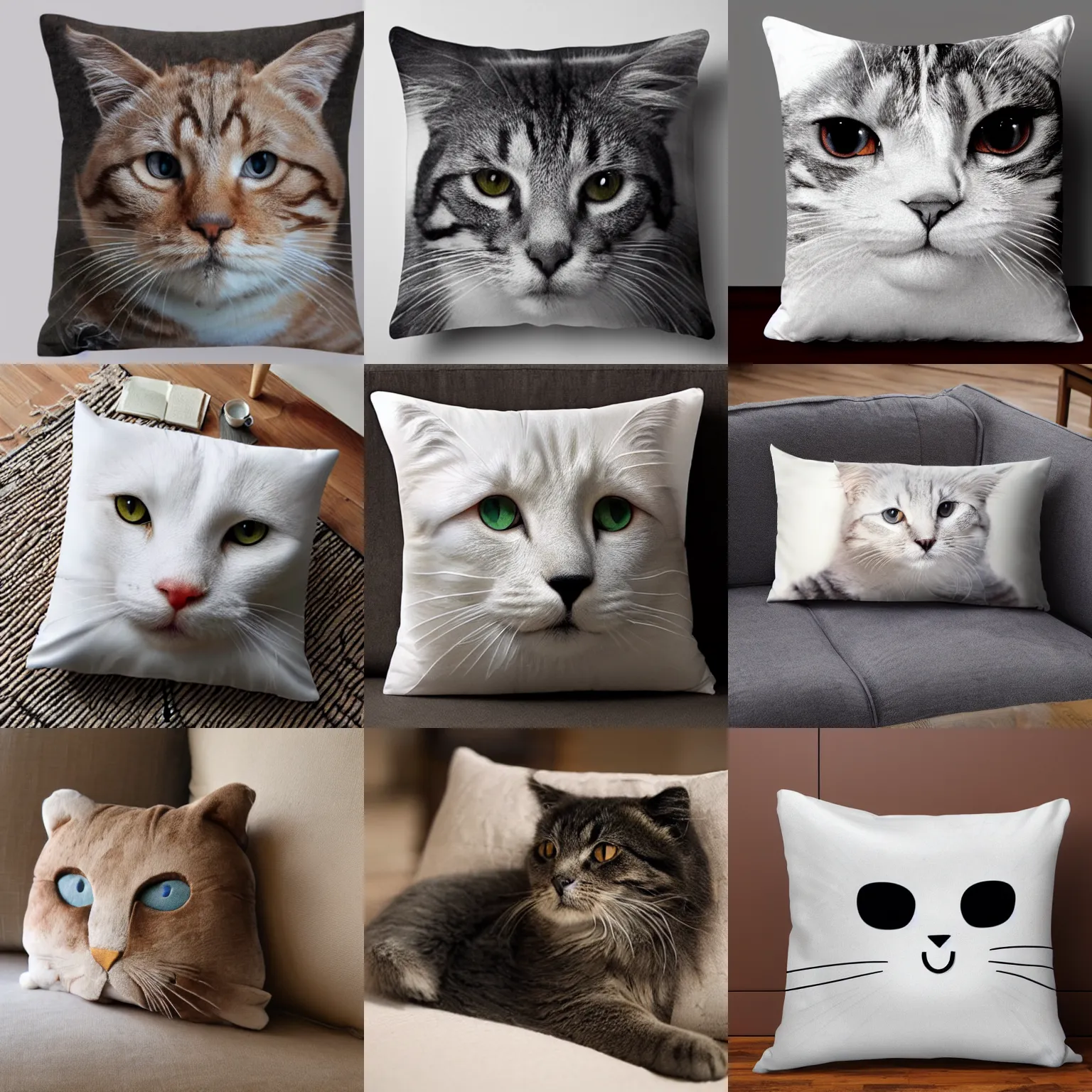Prompt: a pillow cat, realistic