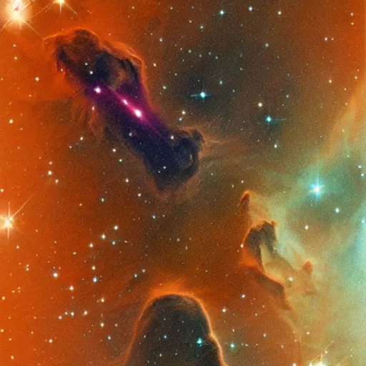 Prompt: nebula shaped like maine coon cat, photographed by hubble telescope