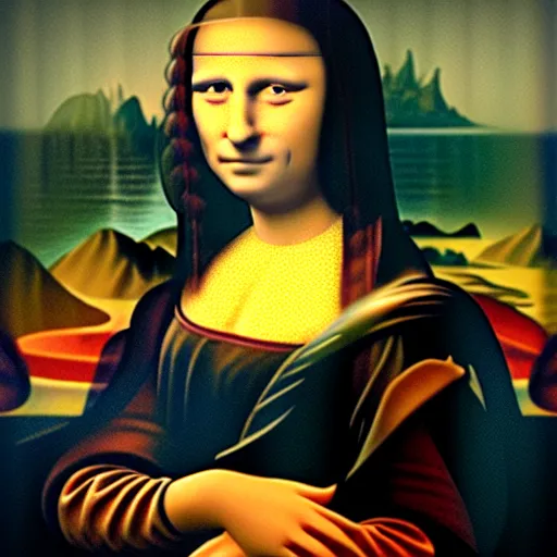 Image similar to Millie Bobby Brown as the Mona Lisa