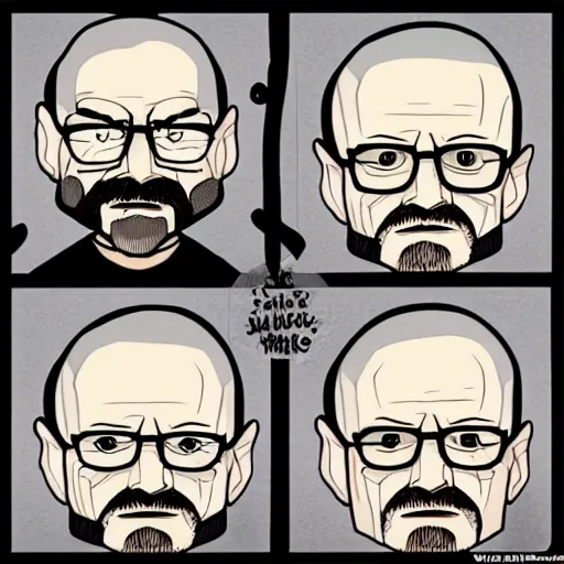 Prompt: walter white in the style of tim burton