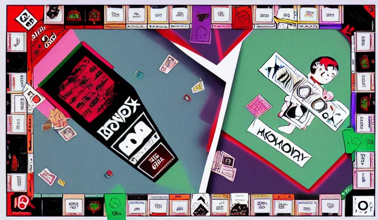 Prompt: the box for monopoly : yume nikki edition