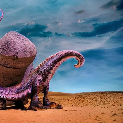 Image similar to 🐙 🐋🦖🐙 👽 🐳 desert, photography