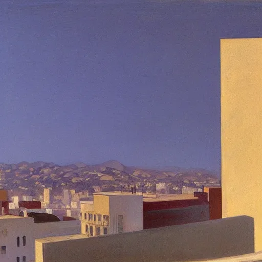 Image similar to painting of Los Angeles, 1974, by Edward Hopper