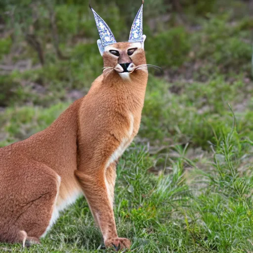 Image similar to caracal wearing crown