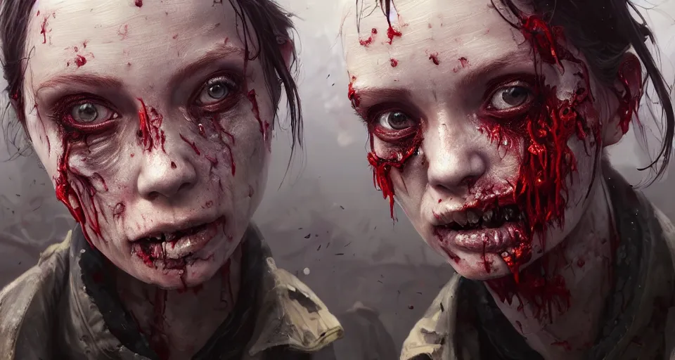 Image similar to highly detailed portrait female rotting zombie firefighter in gta v, horrible rotting flesh, stephen bliss, unreal engine, fantasy art by greg rutkowski, loish, rhads, ferdinand knab, makoto shinkai and lois van baarle, ilya kuvshinov, rossdraws, tom bagshaw, global illumination, detailed and intricate environment