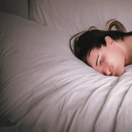 Image similar to a woman sleeping and dreams are above her head