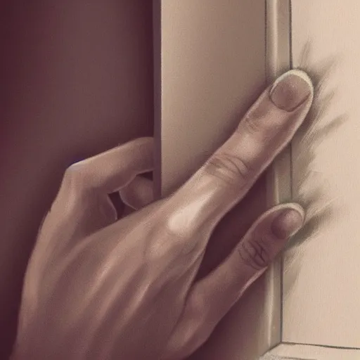 Image similar to a persons hand slamming on a window illustration trending on art station high quality creepy