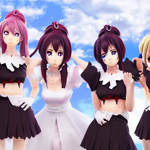Prompt: pretty, hot, conventionally attractive anime maid, hyperrealistic, unreal engine 4