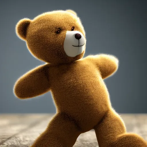 Image similar to teddy bear throwing up, photorealistic