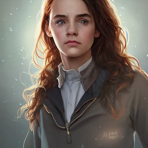 Prompt: hermione granger, au naturel, grey eyes, hyper detailed, digital art, trending in artstation, cinematic lighting, studio quality, smooth render, unreal engine 5 rendered, octane rendered, concept art, smooth, sharp focus, illustration, art by artgerm and greg rutkowski and alphonse mucha and ian sprigger and wlop and krenz cushart