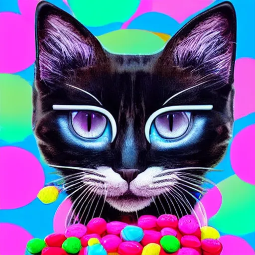 Prompt: candy cat