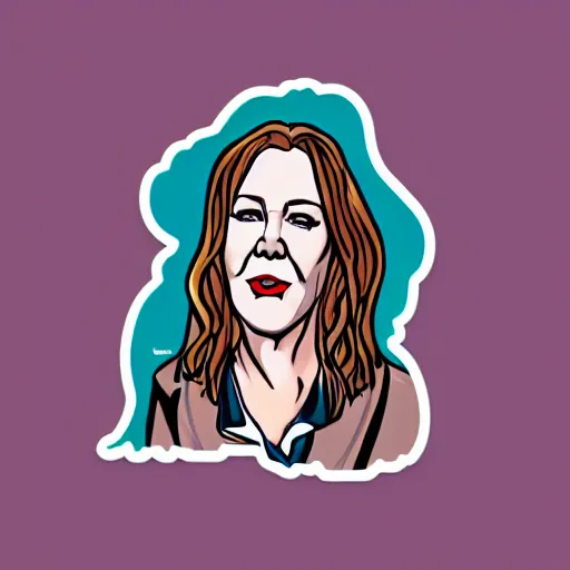 Prompt: schitts creek catherine o'hara as moira, sticker - art, svg vector, adobe - illustrator