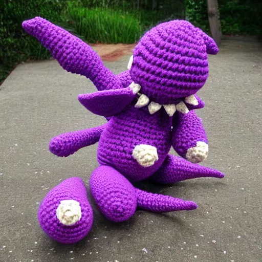 Image similar to zergling amigurumi, detailed