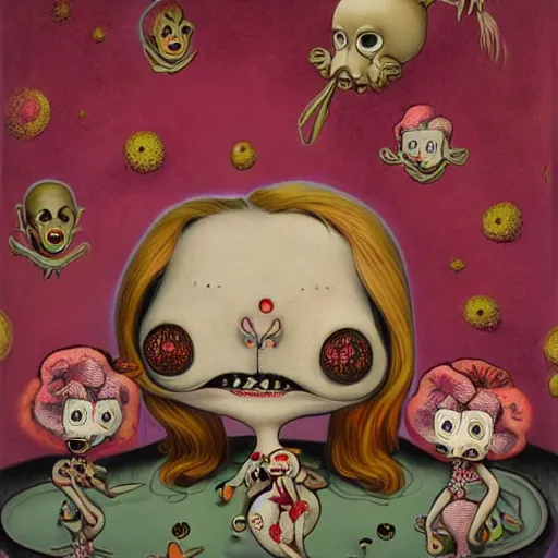 Prompt: an artwork by gary baseman, mark ryden and robert crumb