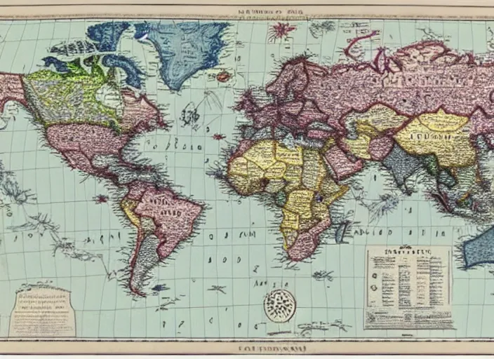 Prompt: a political map of the superstates that rule earth in the year 3 0 0 0, beautiful composition, amazing details, map illustration