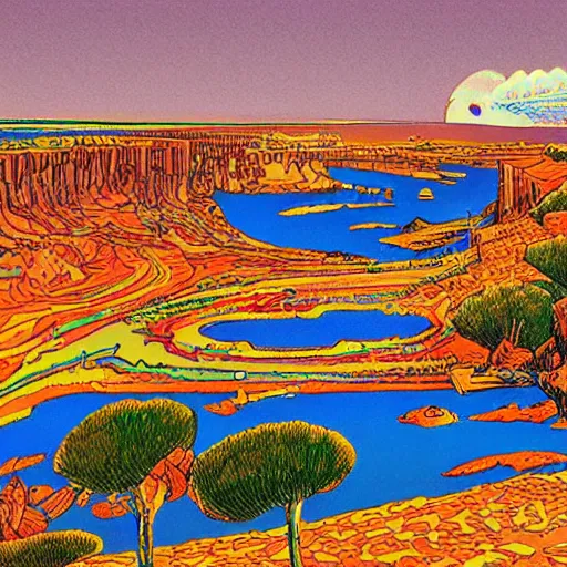 Image similar to illustration of Gran Canaria, Jean Giraud Moebius