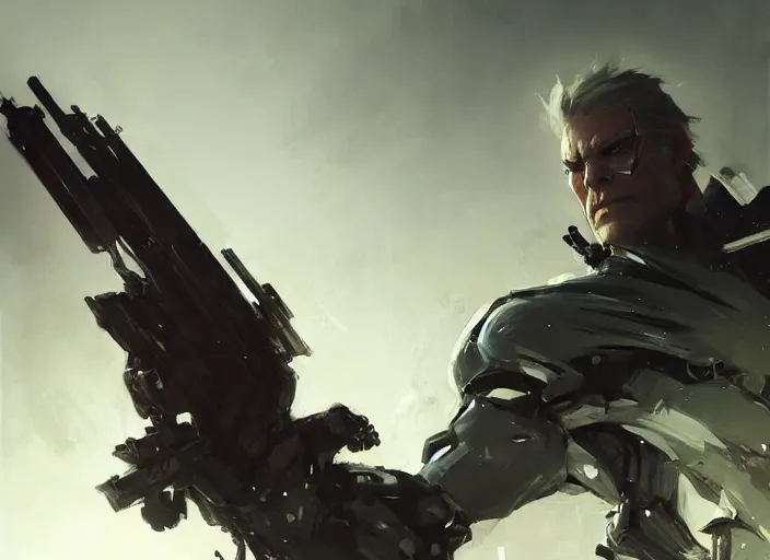 Prompt: senator steven armstrong from metal gear rising revengeance by greg rutkowski