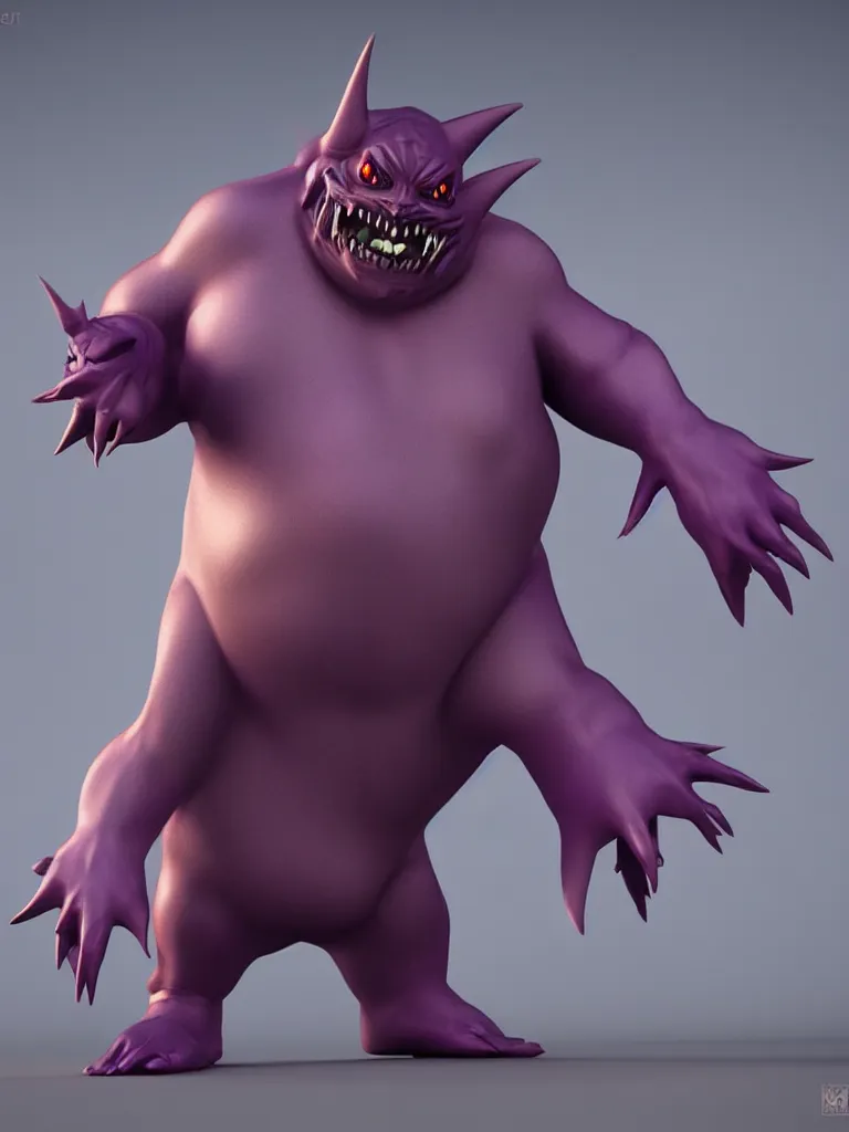 Image similar to gengar transformation closeup realistic, 3 d render, 3 d rendered, high detail, high resolution, dynamic lighting, moody lighting, high contrast, colorful