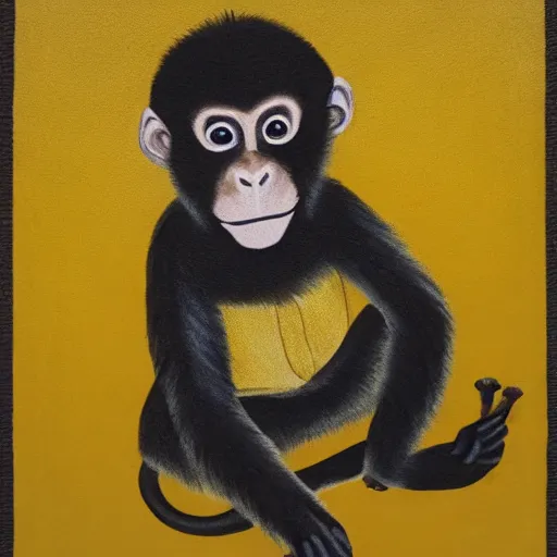 Image similar to a monkey wearing a yellow kimono, 8 k