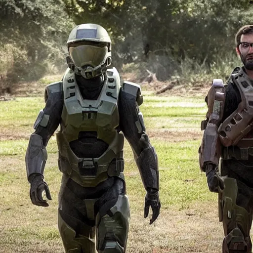 Image similar to NCIS New Orleans actor Rob Kerkovich in the tv series Halo, cinematic film still