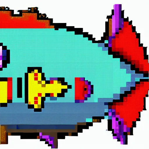 Image similar to 2 d pixel fantasy fish for video game