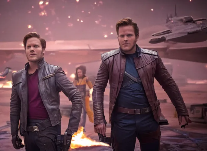 Image similar to a very high resolution image from a new movie, starlord. in a room full of 9 0's, directed by wes anderson