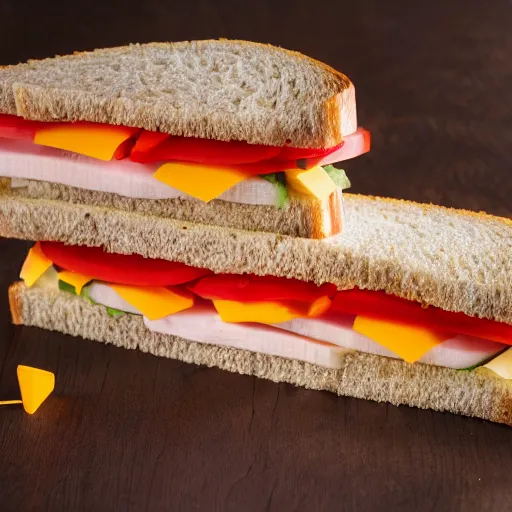 Image similar to sandwich of leds lights with seitan and cheddar, studio photo, amazing light