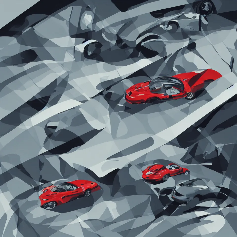 Image similar to abstract advertising illustration for porsche