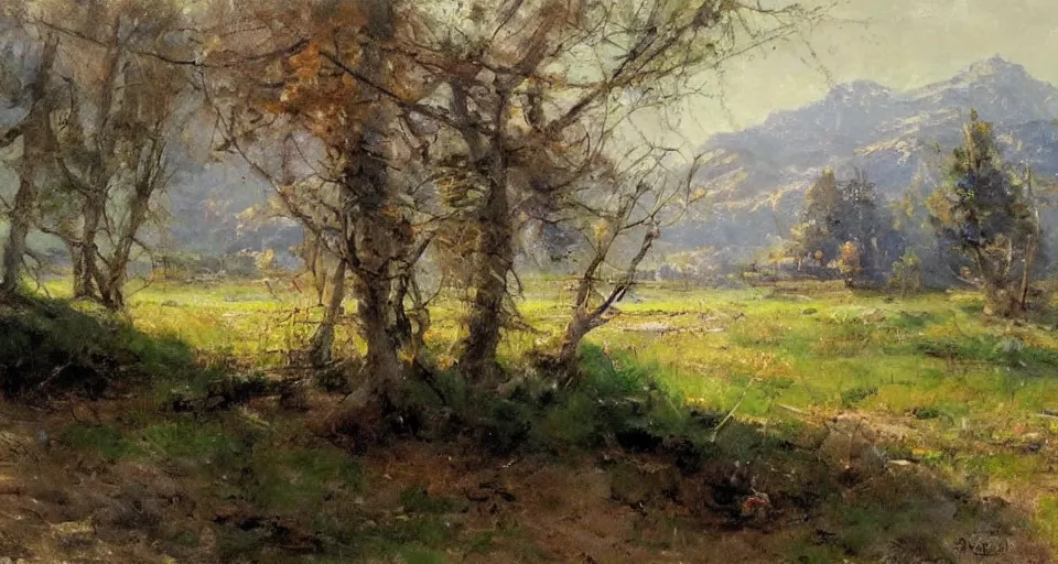 Image similar to landscape, by richard schmid