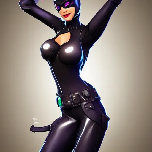 Image similar to Catwoman as a fortnite character