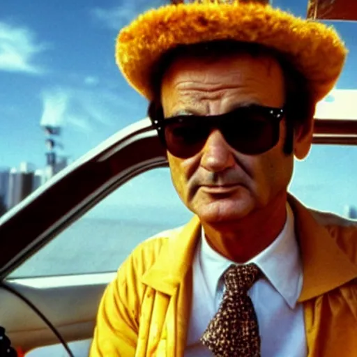 Image similar to bill murray in fear and loathing in las vegas, movie still, promotional shot