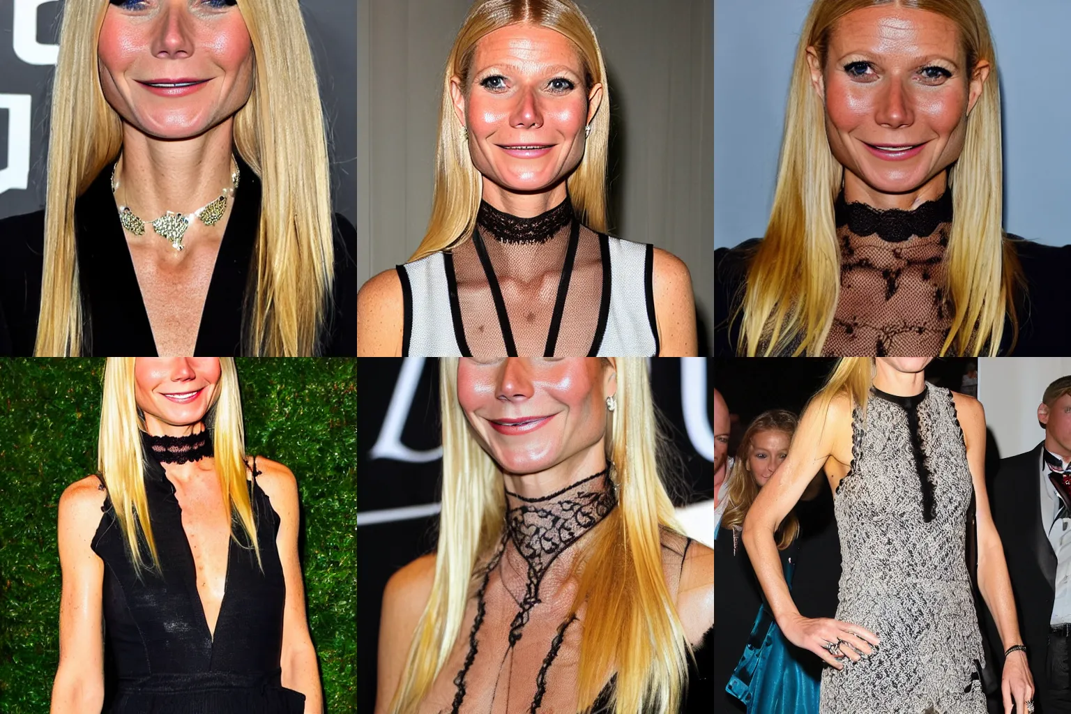 Prompt: Gwyneth Paltrow wearing a lace choker