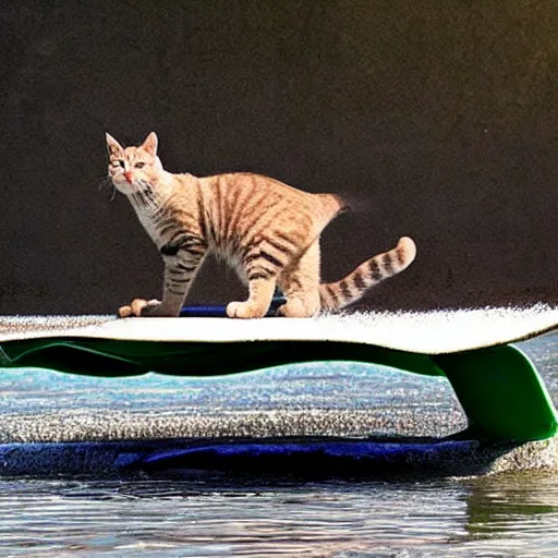 Prompt: cat surfing