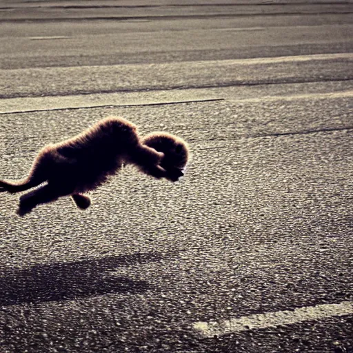 Prompt: baby running at full speed, photograph, outdoors